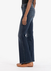 Kut From Kloth Ana HR Fab Flare-Neutral. A high rise balances the flared, full-length legs of '70s-inspired jeans featuring trouser-style hems and a versatile dark wash. Color: Neutral Wash