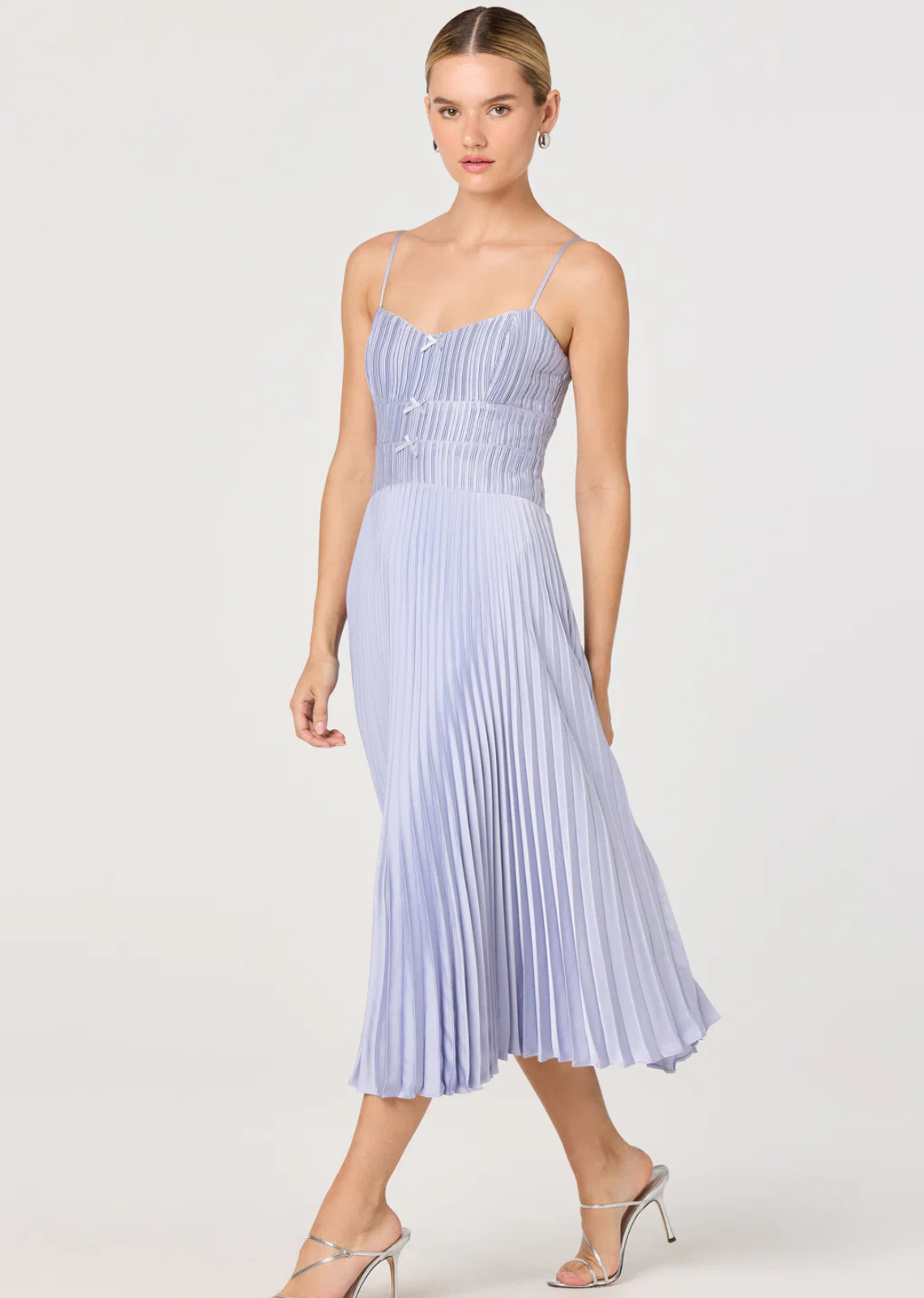 ASTR Shionagh Satin Bow Detail Dress - Powder Blue