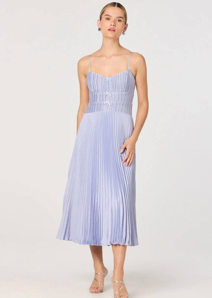 ASTR Shionagh Satin Bow Detail Dress - Powder Blue