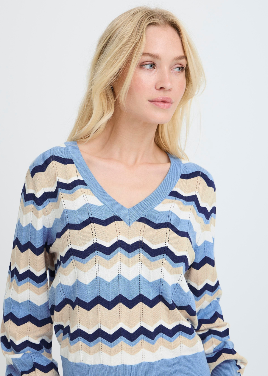 B.Young Pointelle V-Neck Sweater