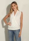 Ivory Cupro Banded Surplice Tank