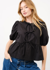 Bella Poplin Tie Front Blouse