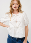 Bella Poplin Tie Front Blouse