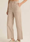 Z Supply Bobbi Washed Pant.Elevate your wardrobe with our high-rise ankle length pant, crafted from premium midweight stretch cotton twill fabric for comfort and durability. Featuring patch pockets, a vintage wash with pigment dye, and a classic straight leg fit, these pants are finished with a zip fly and button closure for a timeless look.