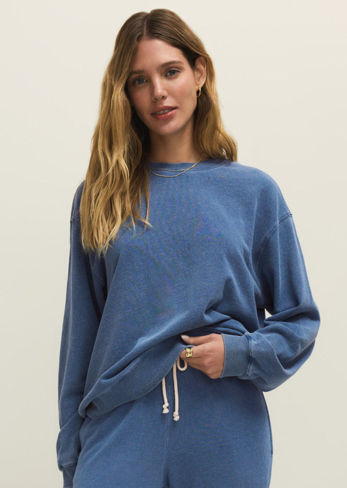 Z Supply Boyfriend Denim Sweatshirt