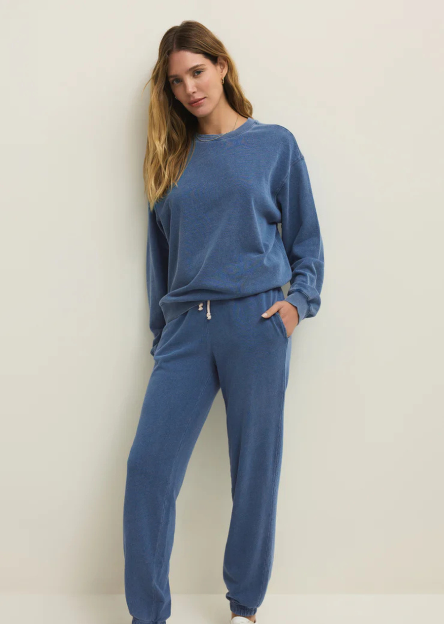 Z Supply Boyfriend Denim Sweatshirt