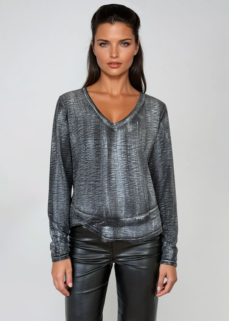 CHRLDR Metallic Ava Long Sleeve Tee