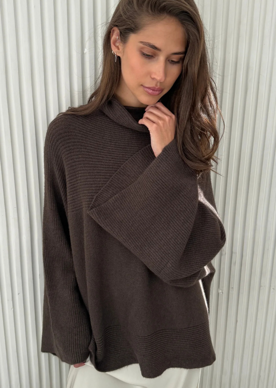 Charli Amelie Sweater - Dark Espresso