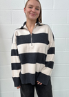 Charlotte Avery Half Zip Stripe Sweater