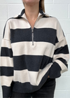 Charlotte Avery Half Zip Stripe Sweater