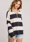 Charlotte Avery Half Zip Stripe Sweater