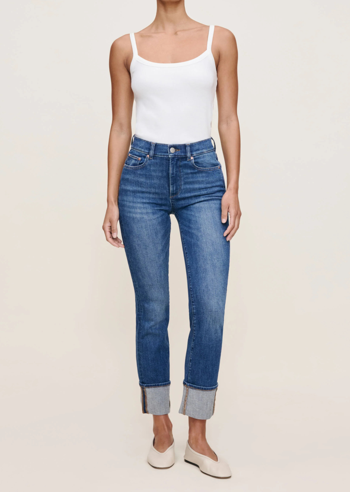 DL1961 Mara Mid Rise Straight Leg - Solace Cuffed