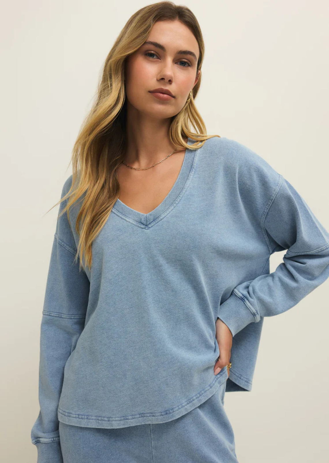 Z Supply Delphine Knit Denim Sweater