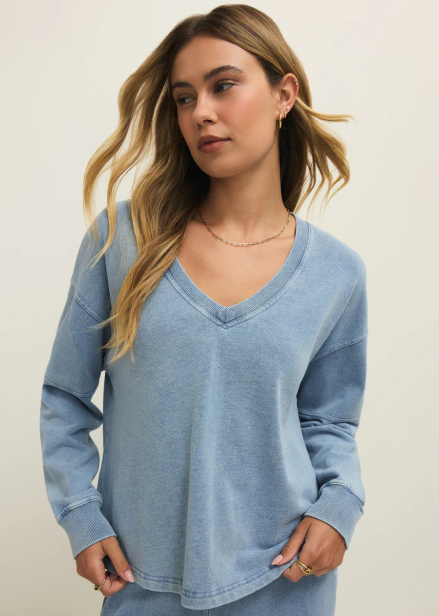 Z Supply Delphine Knit Denim Sweater