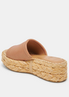 Dolce Vita Chavi Sandal- Honey Leather. CHAVI is PTO ready. This slip-on sandal is designed with an espadrille-inspired, textured platform sole. Pack these in your carry-on and your daytime looks are covered.