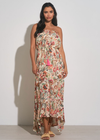Elan Strapless Maxi Dress- Pink Floral Stand out in this lightweight cotton Elan Strapless Button Up Long Dress. Featuring a floral print, this maxi dress is comfortable yet stylish. The lightweight cotton material makes it easy to wear all day long. This eye-catching dress will be sure to turn heads for any occasion.