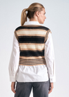 Elan Sweater Vest/ Shirt Combo- Beige Multi