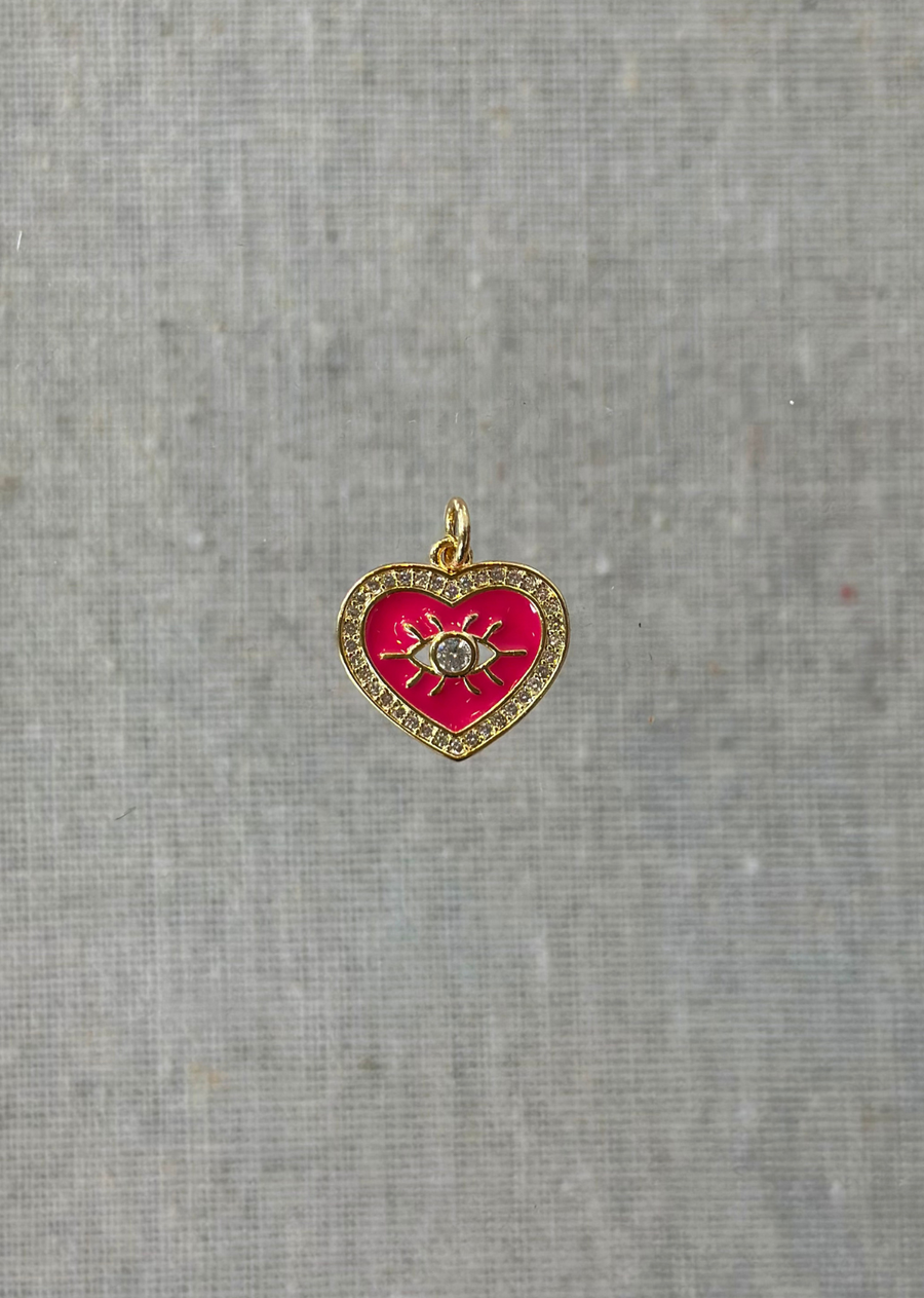 Livie Jewelry Charm Heart Evil Eye