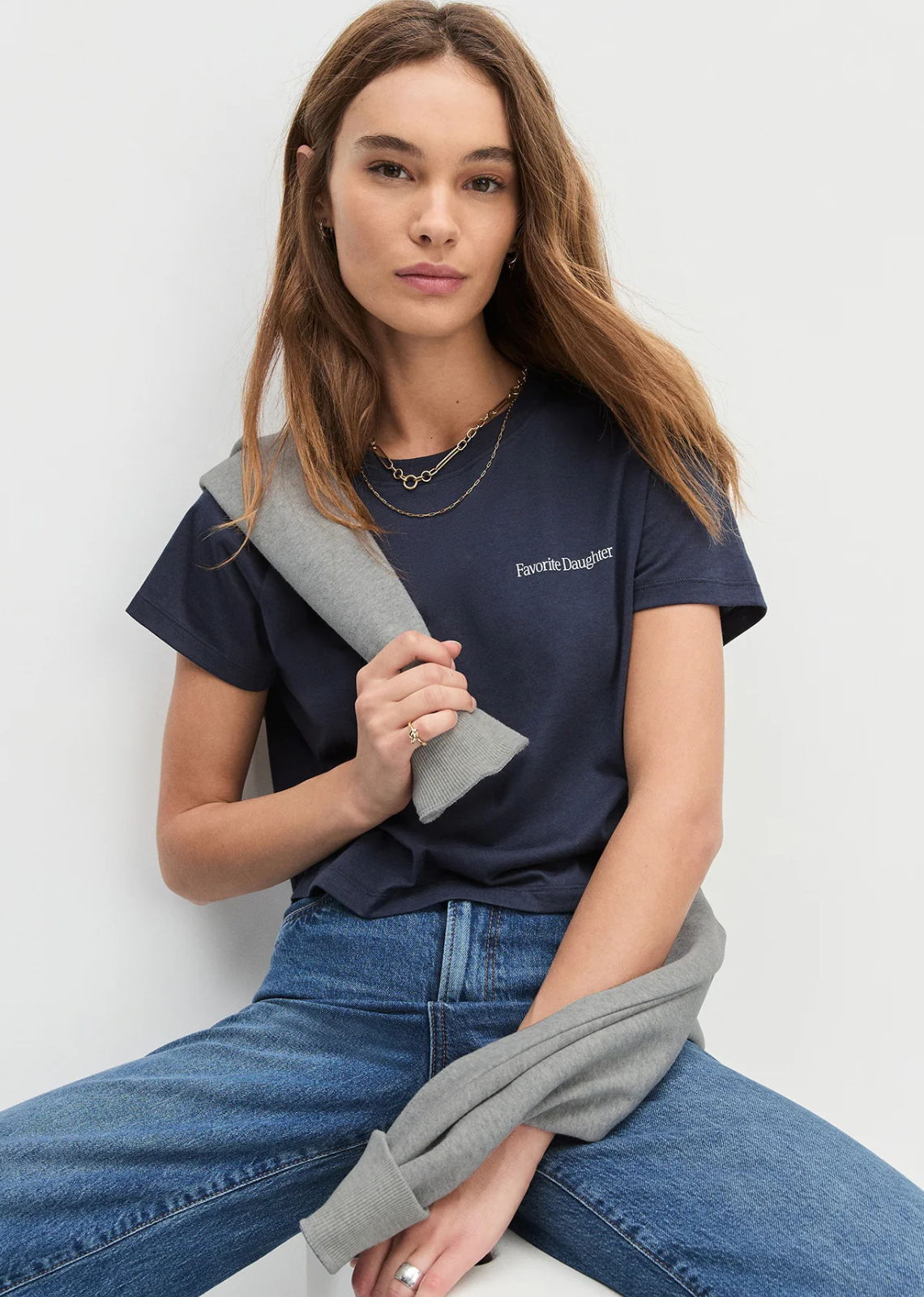 Favorite Daughter Cropped Logo Tee