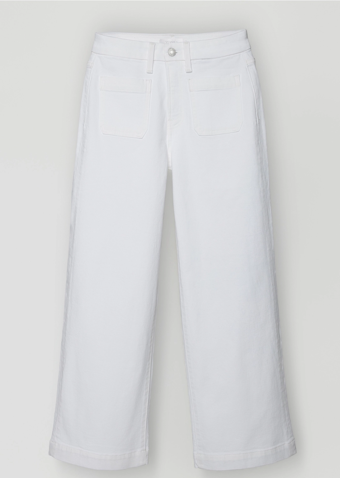 Tessa High Rise Patch Pocket Wide Leg - Optic White