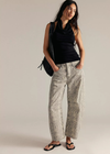 Free People Good Luck Printed Barrel Jeans - Snake Combo