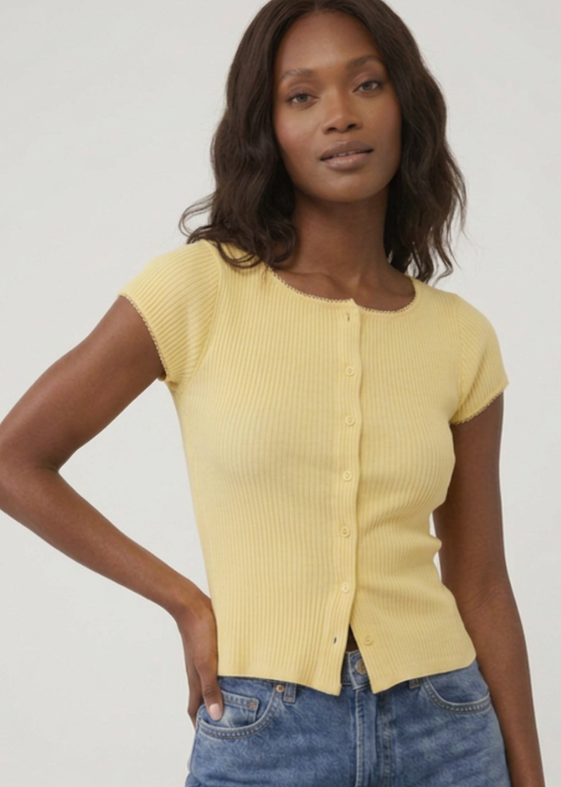 Free Poeple Most Wanted Cardi - Yellow