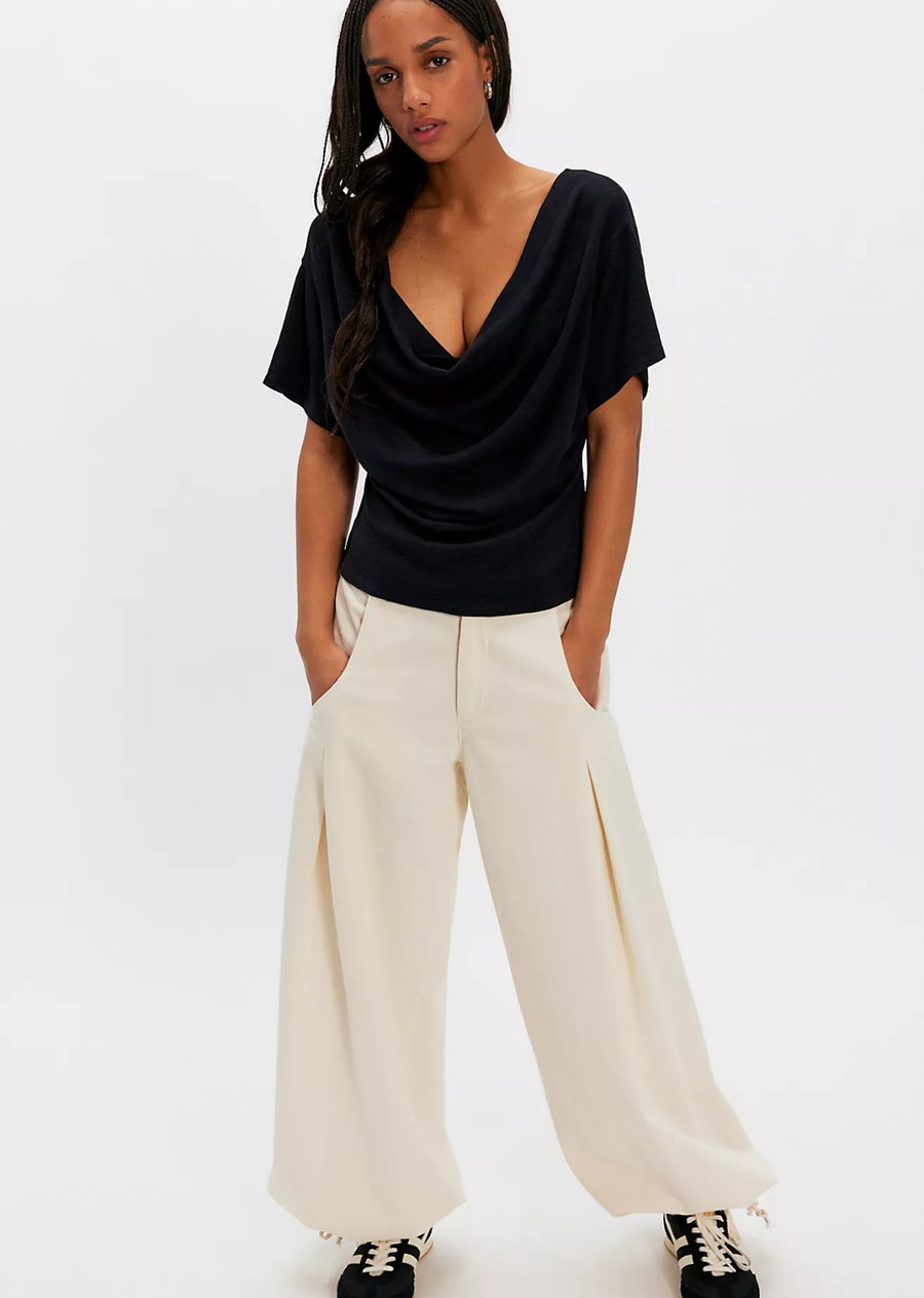 Versatile design meets sultry style with this day-to-night top from our We The Free&nbsp;collection, featuring a relaxed-fit silhouette, a plunging cowl neckline, and a stretchy cotton-blend for an effortless feel.