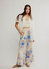 Free People Days End Printed Linen Pant