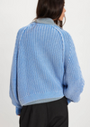 Free People Frankie Cable Knit Sweater -Della Robbia Blue
