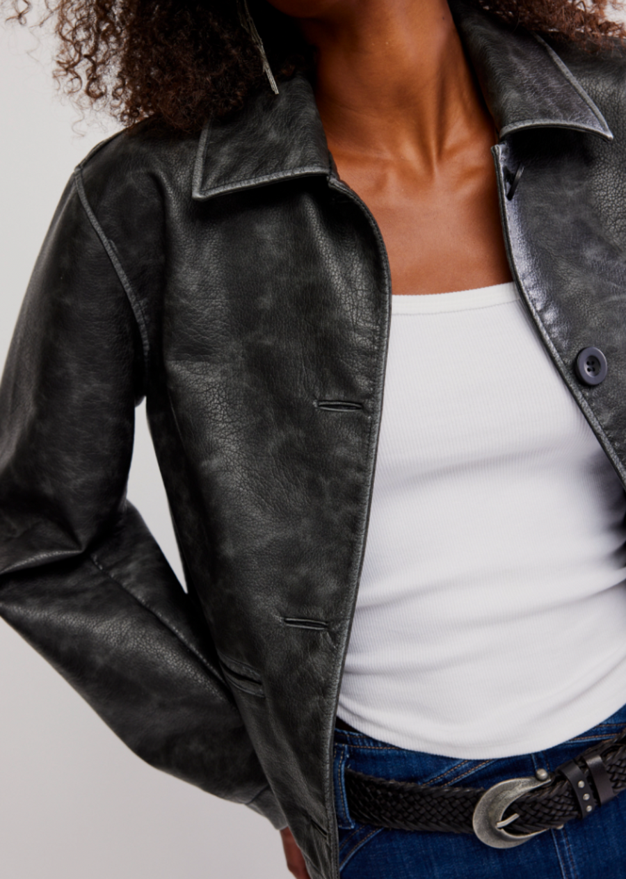 Free People Hera Vegan Leather Jacket