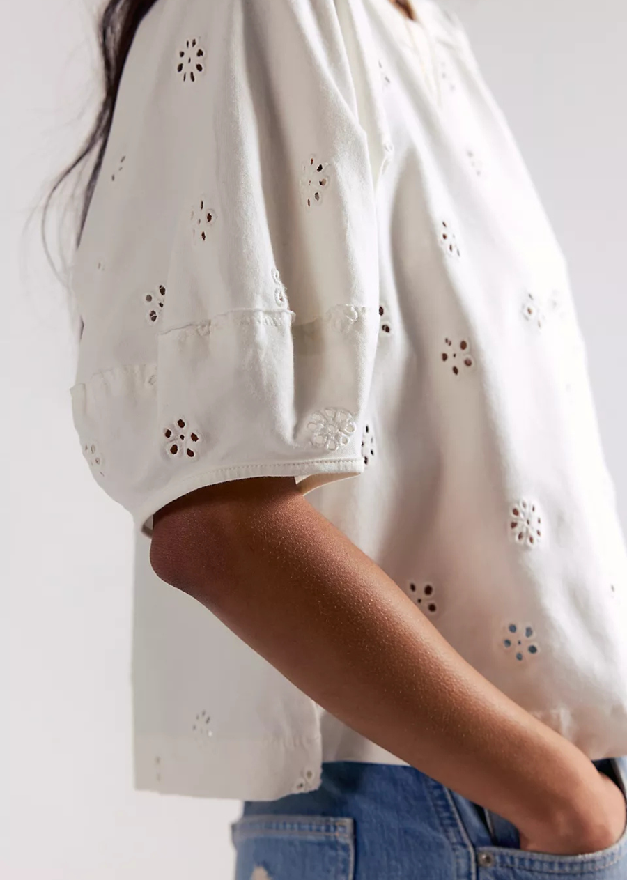 Free People Jessie Eyelet Tee