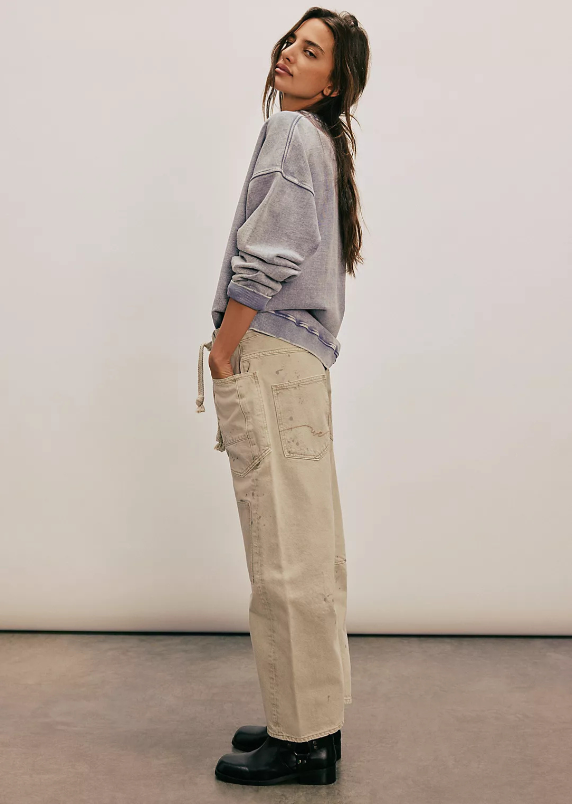 Free People Moxie Low Slung Pull On Jeans - Jetty