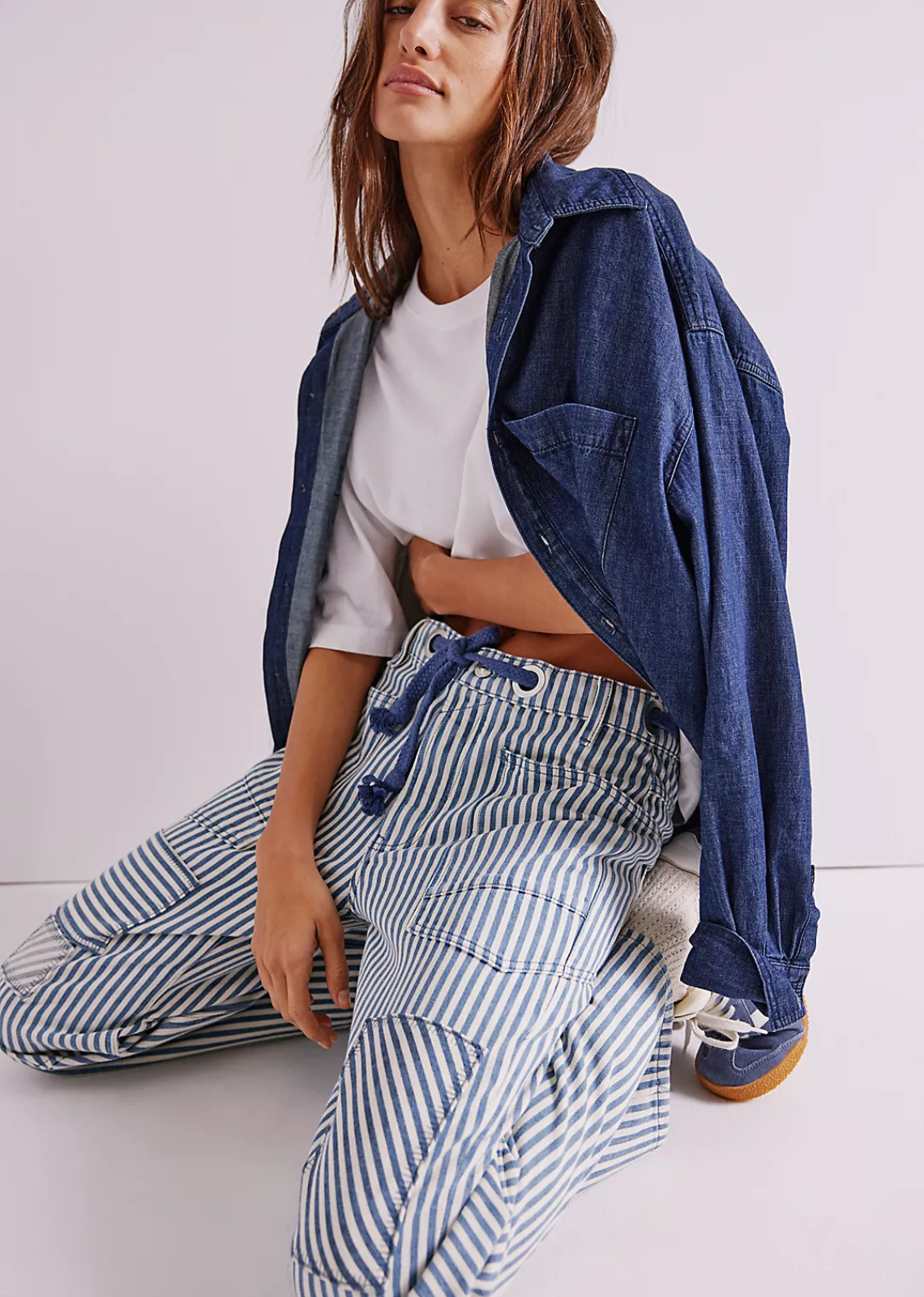 Free People Moxie Railroad Low Slung Jeans  - Dark  Slate