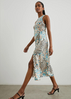 Rails Gabriella Dress- Andorra. The Gabriella Dress is a slip dress, but better. Crafted from a crinkly, textured satin, it gracefully skims the silhouette without clinging and falls at a midi length. The side slit, asymmetrical, ruched drawstring and watercolor floral print give it a look that's flawlessly chic.
