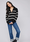 Gentle Fawn Beckett V-Neck Sweater. The Beckett sweater is made of a soft yarn in a ribbed knit pattern. Features include a two-tone stripe and collar for a casual yet elevated look.