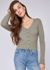 Gentle Fawn Mia Pullover. The Mia pullover is made of soft ribbed fabric leaving you feeling comfortable all day. It’s stitching pattern adds a textural stripe effect giving a unique twist to a standard ribbing. Features include a v-neckline with a functional button placket.