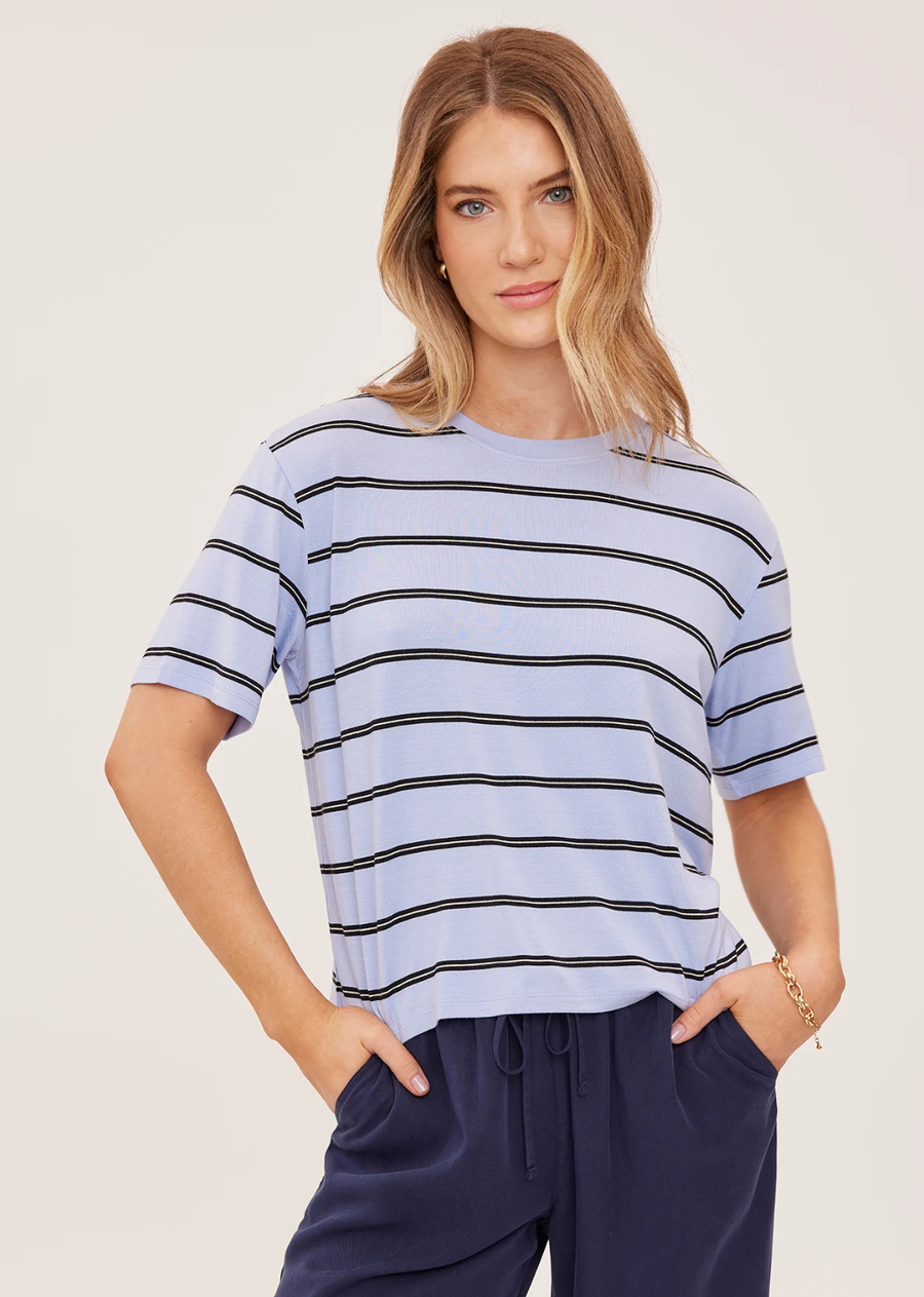 The Jaxon t-shirt is made of a soft rayon jersey fabric. Features include a crew neckline and perfectly oversized fit for an effortless look.