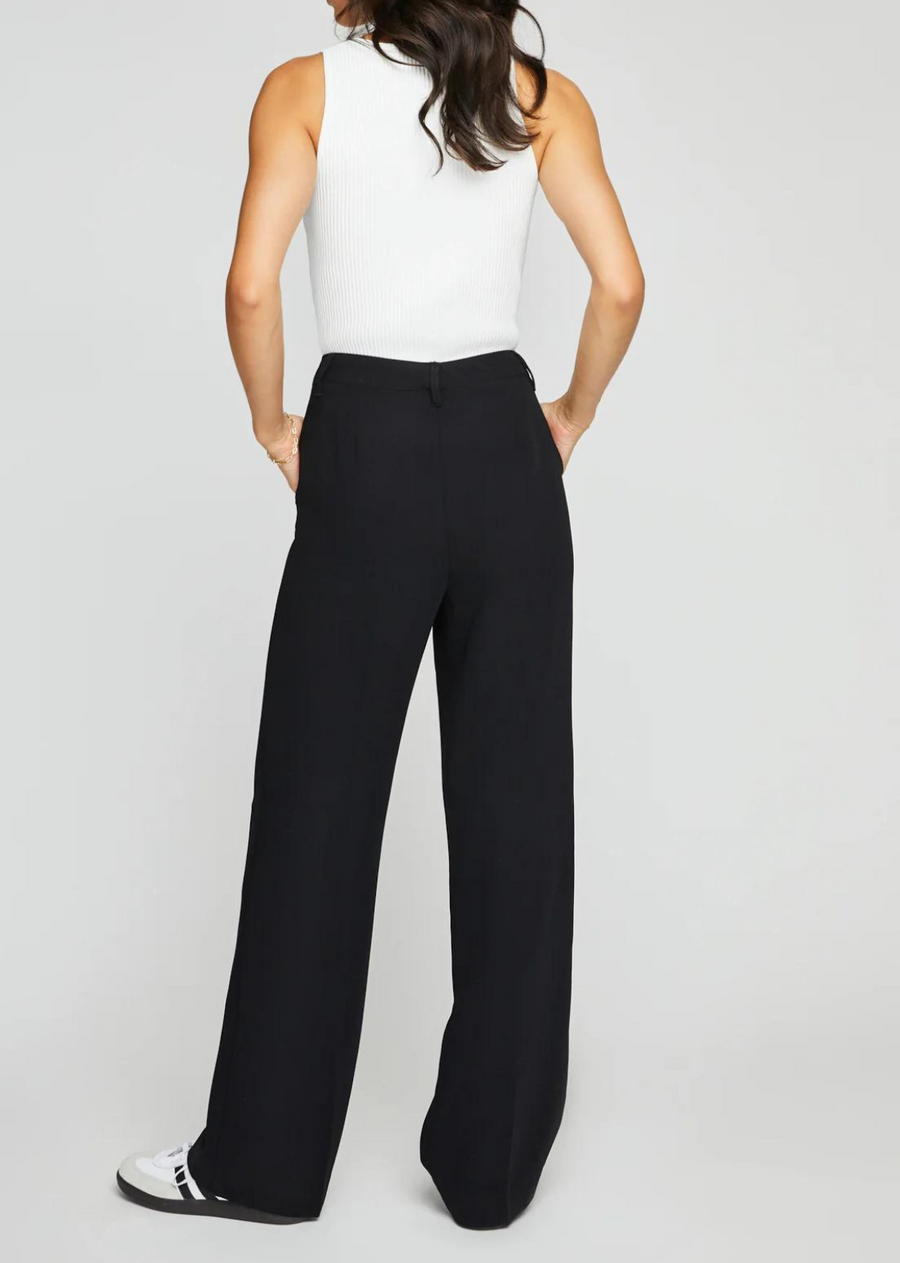 Gentle Fawn Lottie Pant. Made of a crepe suiting fabric, the Lottie is an effortless trouser pant silhouette designed for everyday wear. Features include side seam pockets, front pleats, and back waist darts for a perfectly tailored look. Pair with the Freya vest or Hallie blazer for a coordinated look.