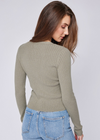 Gentle Fawn Mia Pullover. The Mia pullover is made of soft ribbed fabric leaving you feeling comfortable all day. It’s stitching pattern adds a textural stripe effect giving a unique twist to a standard ribbing. Features include a v-neckline with a functional button placket.