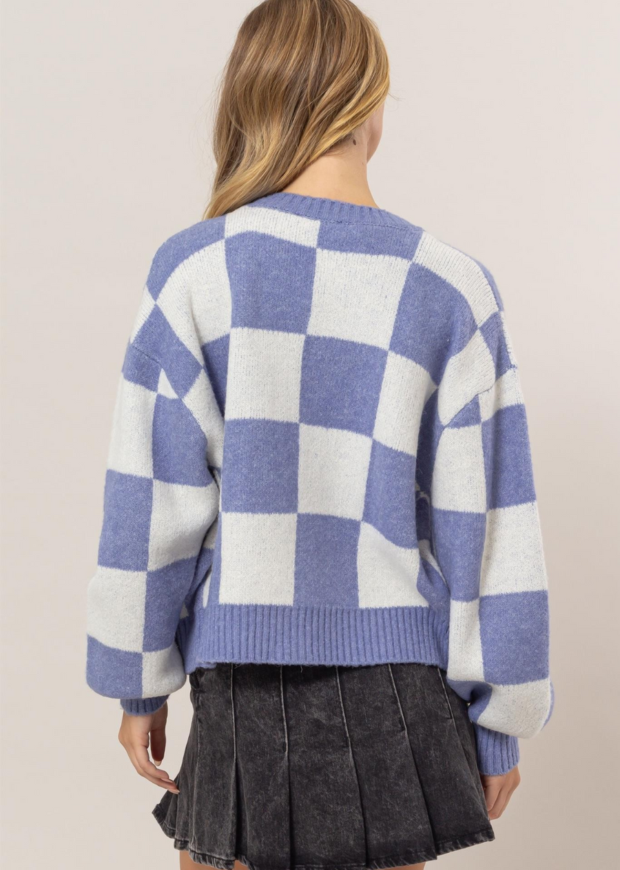 Gia Checkered Cardigan