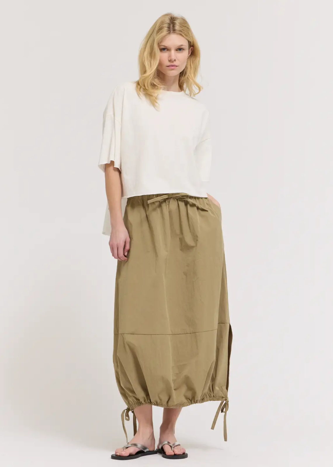 The Rero Gathered Skirt -Dry Herb