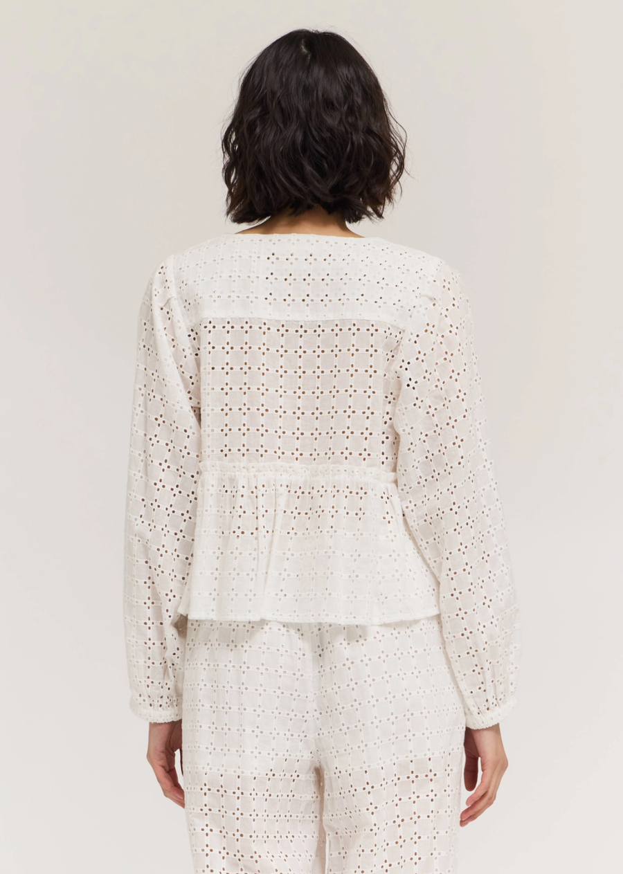 The Sasha Eyelet Tie Blouse