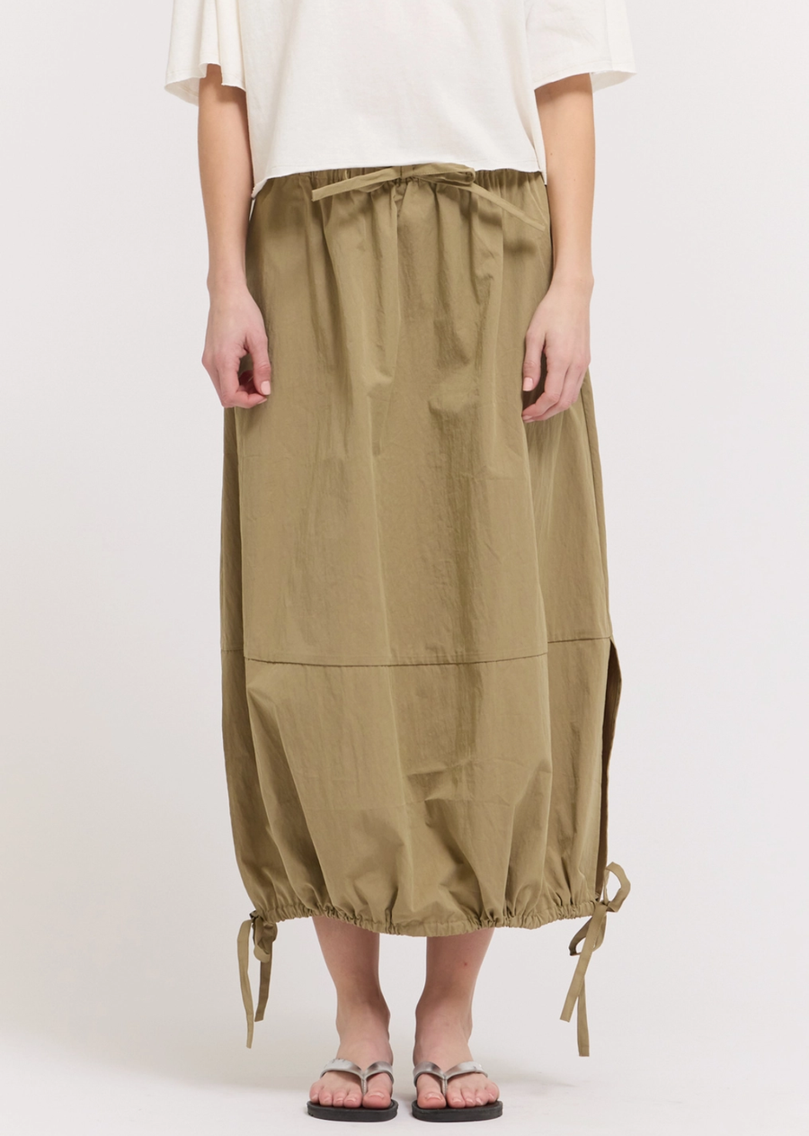 The Rero Gathered Skirt -Dry Herb