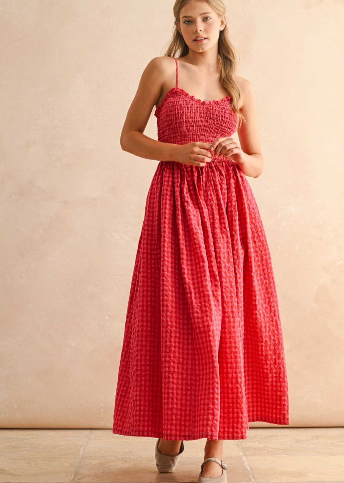 Hannah Gingham Print Dress