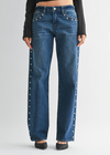 Hannah Low Rise Studded Baggy Jeans