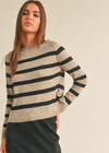 Heather Striped Crewneck Sweater