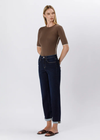 High Rise Cuff Crop Straight