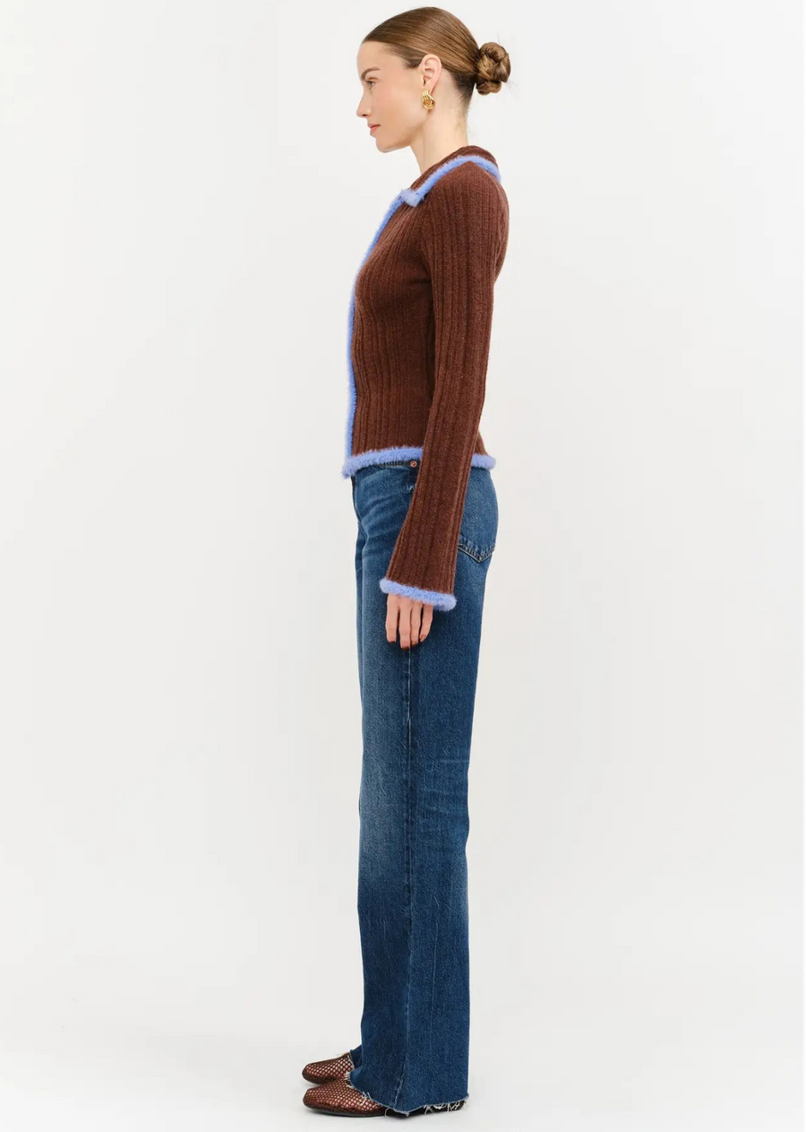 Jacquie Knit Top - Brown/Blue