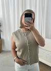 James Scalloped Button Up Sweater