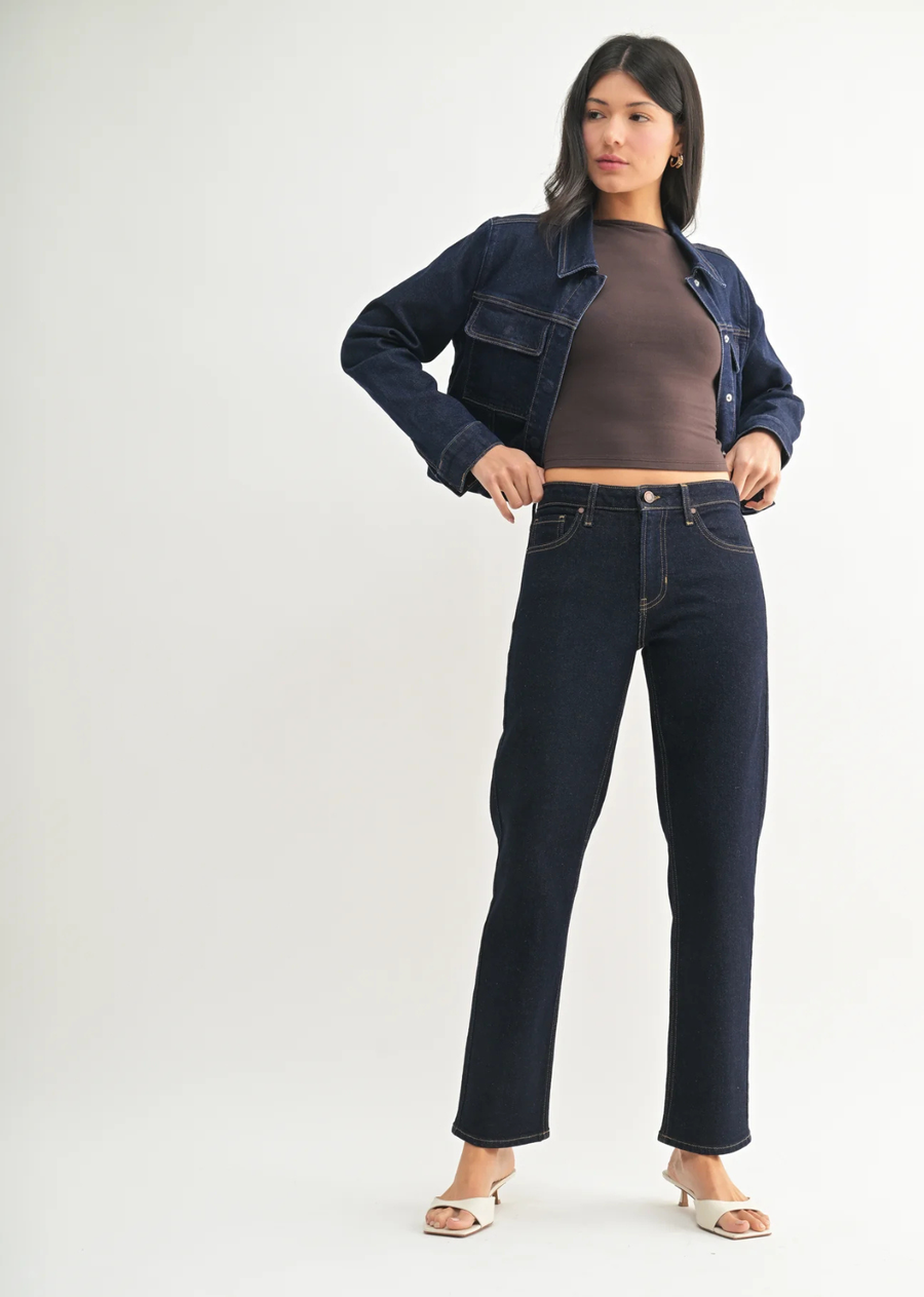 Justine Mid Rise Straight Leg